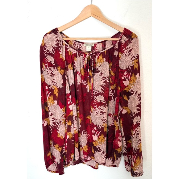 Lucky Brand Tops - Lucky Brand Red and Pink Floral Blouse